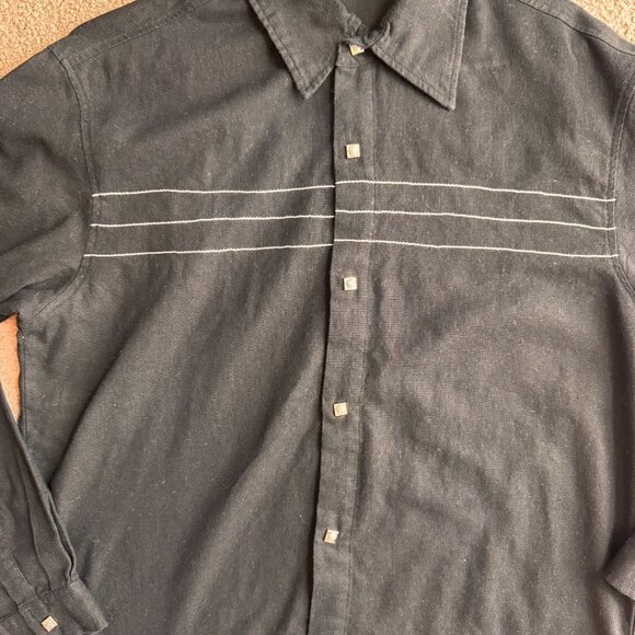 Versace Jeans Couture Western Dress‎ Shirt Mens XL Black Snap Button Up - Picture 4 of 8